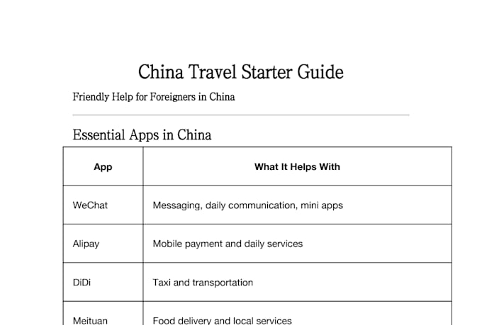 help travelers use wechat, alipay and chinese apps in china